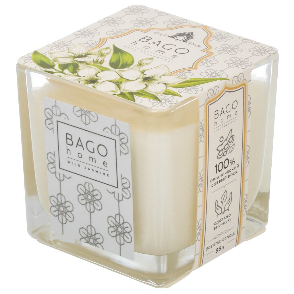 Свеча декоративная ароматическая, в стакане, Дикий жасмин, 88 гр, BGT0203 свеча чайная ароматическая 6 шт в под коробке османтус