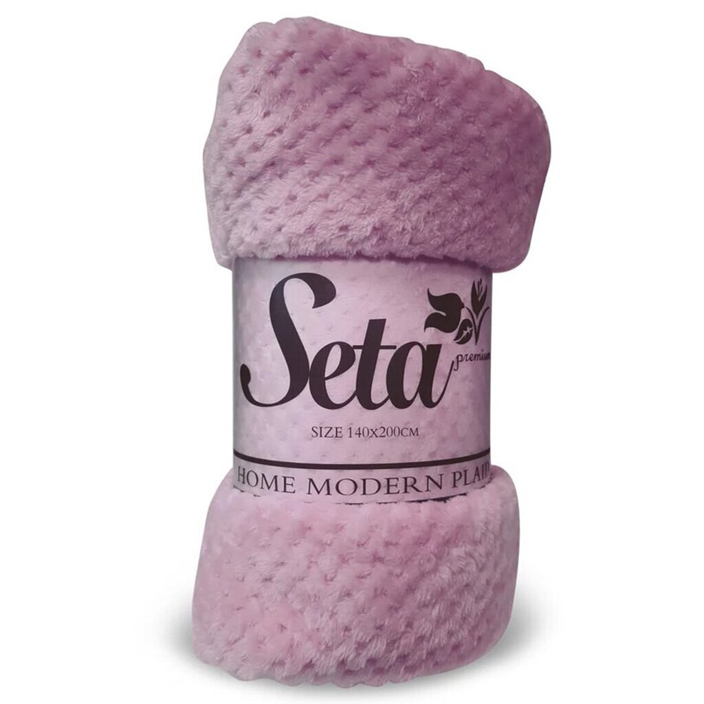 Плед Seta полутораспальный (140х200 см) велсофт, Гранд 02306840, светло-сиреневый/сливовый