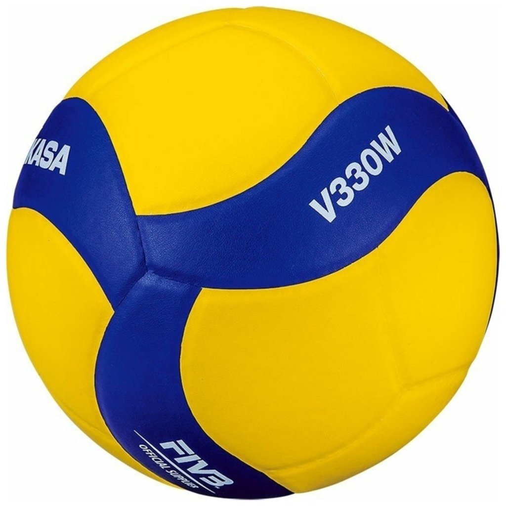 Мяч волейбольный MIKASA, №5, мягкая синт.кожа (ПУ), 18 п, V330W, 00-00008177
