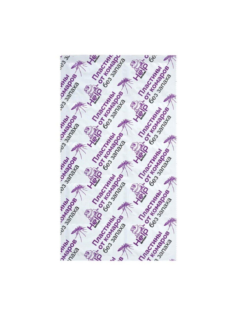 Репеллент от комаров, пластина, без запаха, дисплей-бокс, Help, 10 шт