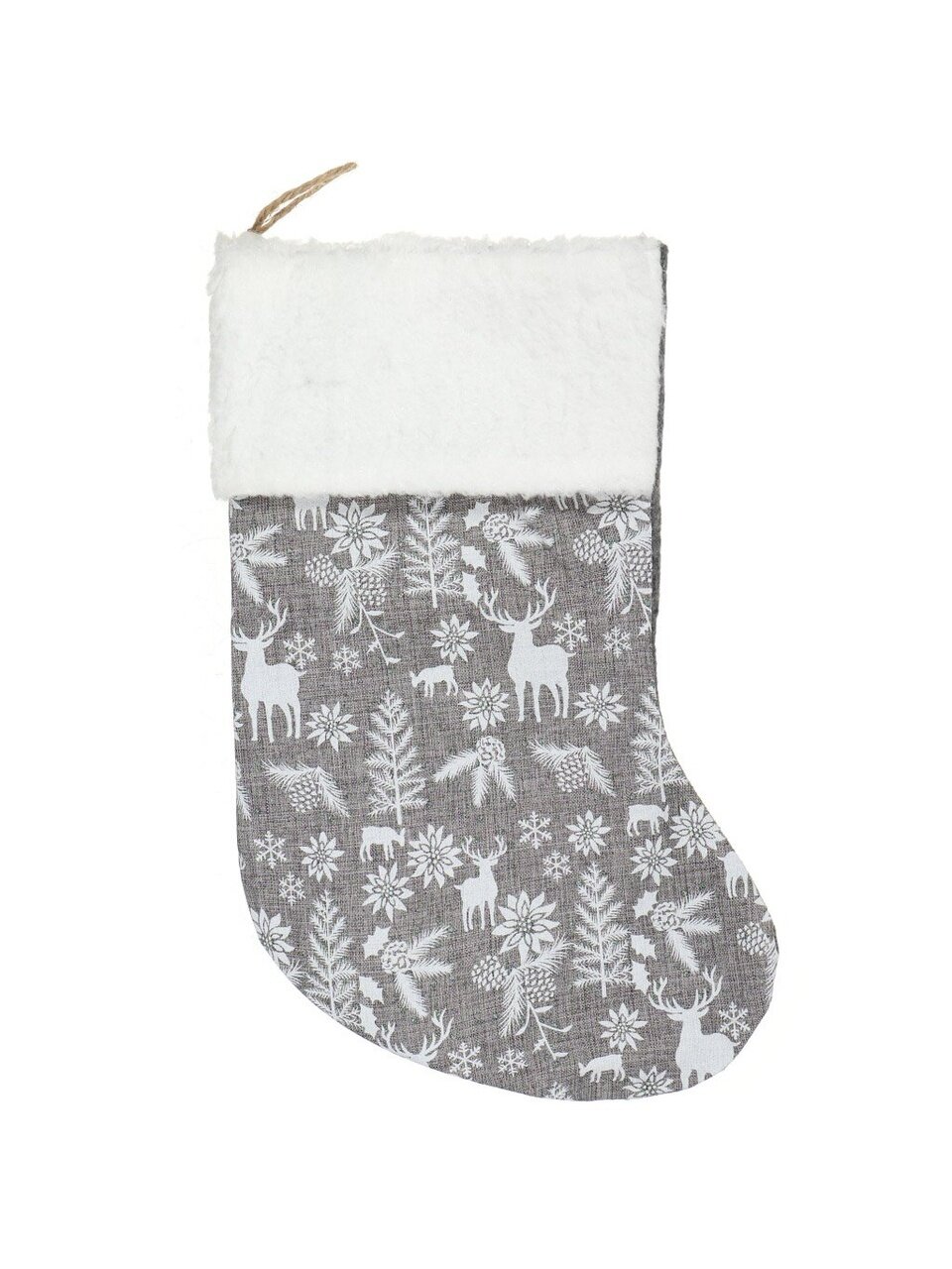 Носок новогодний 35.5х21.5 см, серый, SYWZB-082140