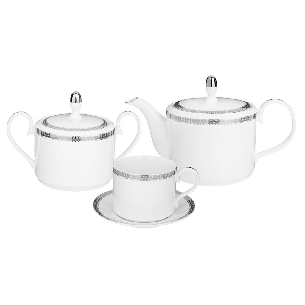 Набор чайный фарфор, 14 предметов, на 6 персон, 300 мл, Lefard, Grown, 590-483, подарочная упаковка сервиз чайный 6 перс 15 пр фарфор f antarctica