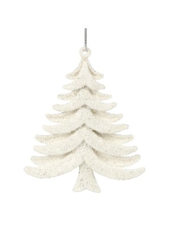 Набор елочных украшений Елочки, 3 шт, белый, 9.5х8 см, пластик, Y4-9398