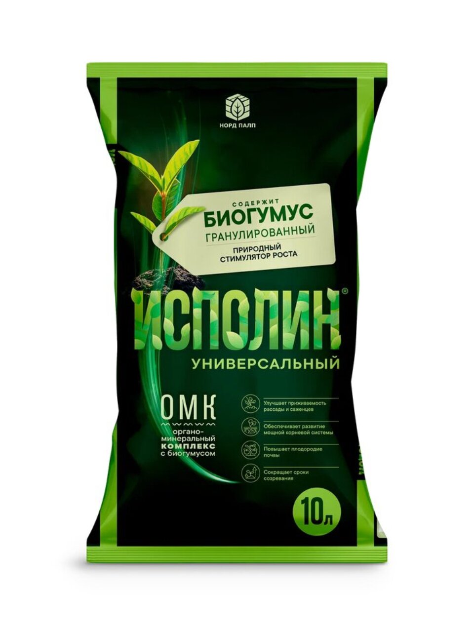 Удобрение универсальное, 10 л, органическое, гранулы, Исполин