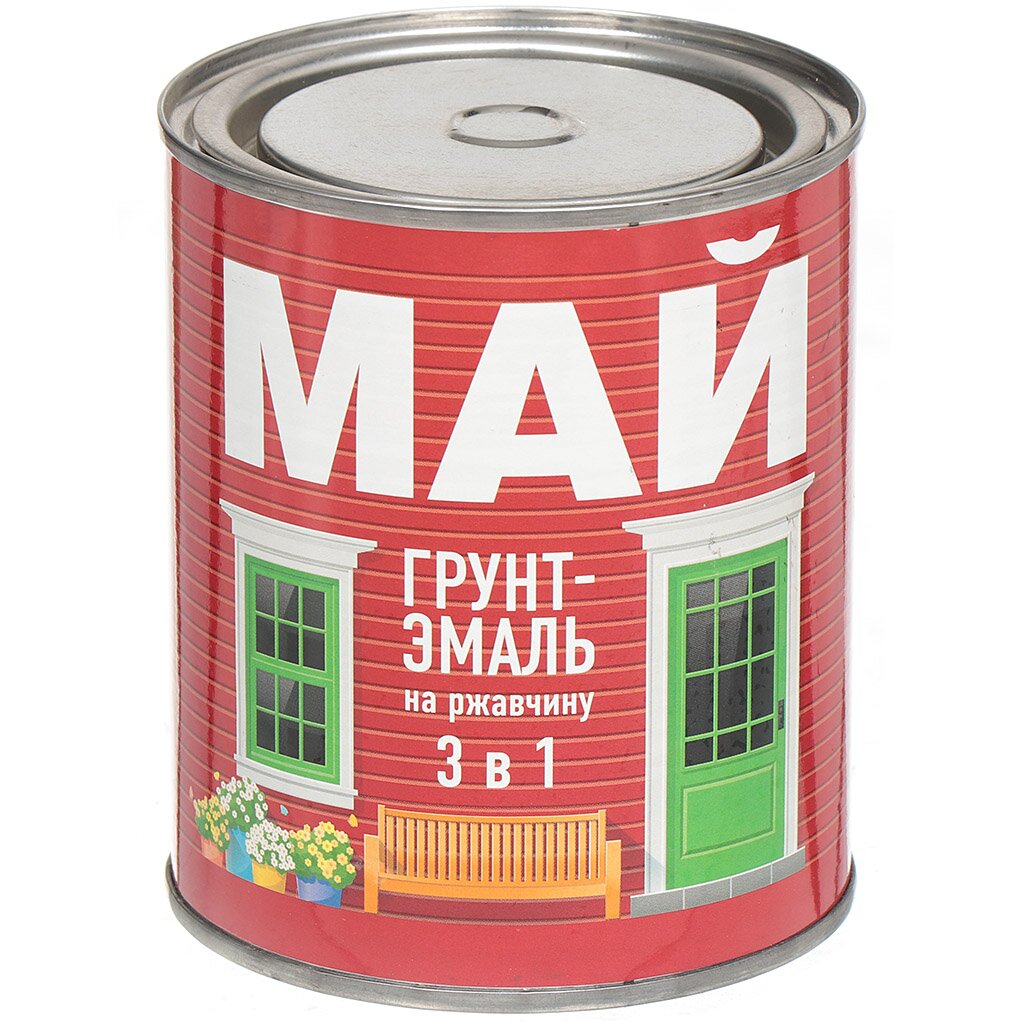 Грунт-эмаль Май, по ржавчине, алкидная, голубая, 0.8 кг