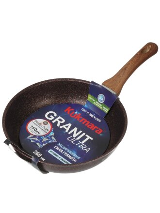 Сковорода алюминий, 26 см, антипригарное покрытие, Kukmara, Granit Ultra Red Induction, индукция, сгаи260а