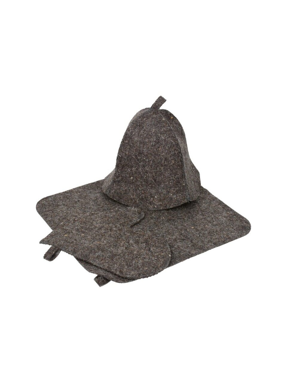 Набор для бани 3 предмета, шапка, коврик, рукавичка, 70% шерсть, 30% полиэстер, Банные штучки, 41345