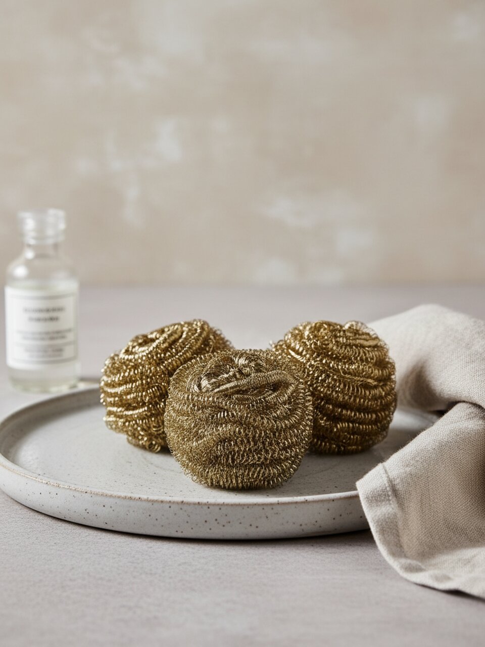 Мочалка для посуды, 3 шт, Сияние, латунь, спиральная, Аквамаг, СПЛ-03/15С