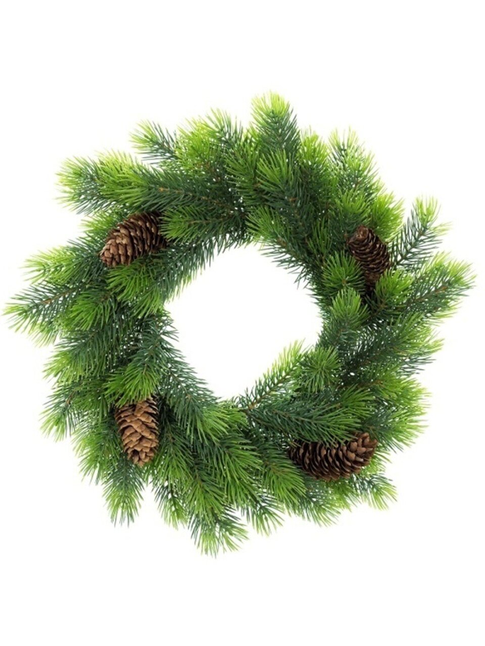 Венок рождественский 50 см, с шишками, Сибирский, WS05