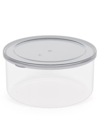 Контейнер пищевой пластик, 0.5 л, 12.3х12.1х5.5 см, серый, круглый, Альтернатива, Смак, М8518