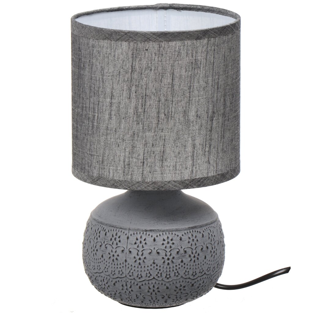 Светильник настольный E14, серый, абажур серый, RL-TL003-1 настольная лампа аурика е14 40вт серый 20х20х33 см
