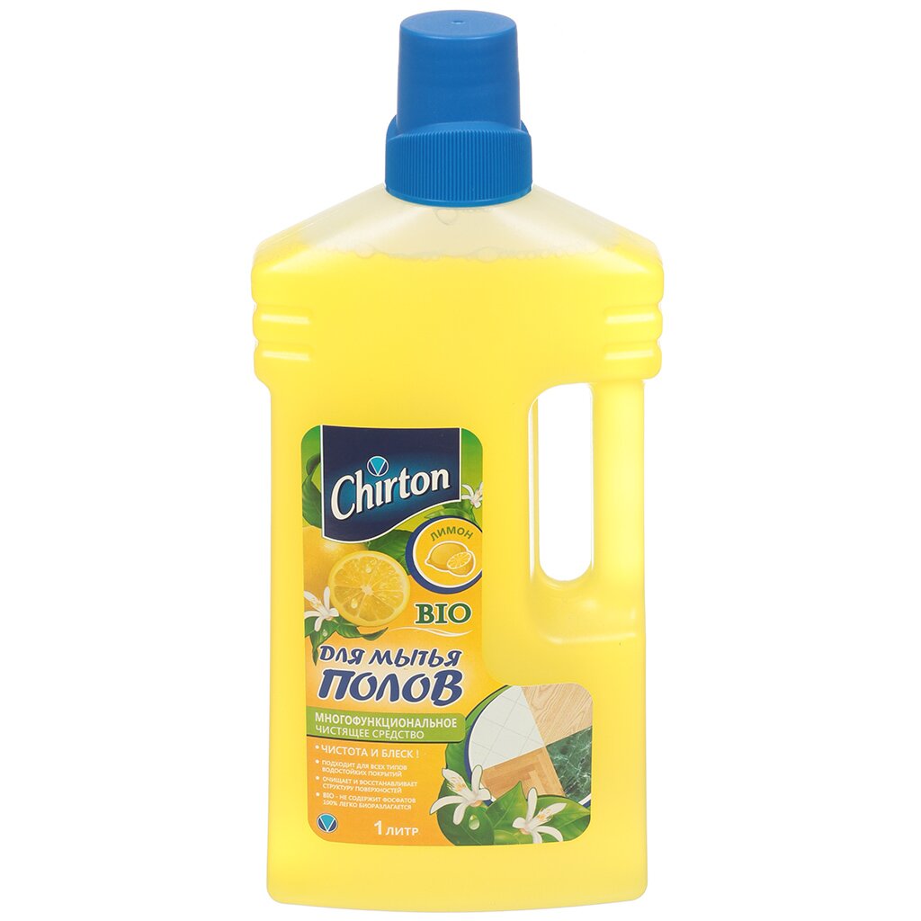 Средство для мытья полов Chirton, Аромат Лимона, 1 л ведро для мытья полов hausmann hm 1086