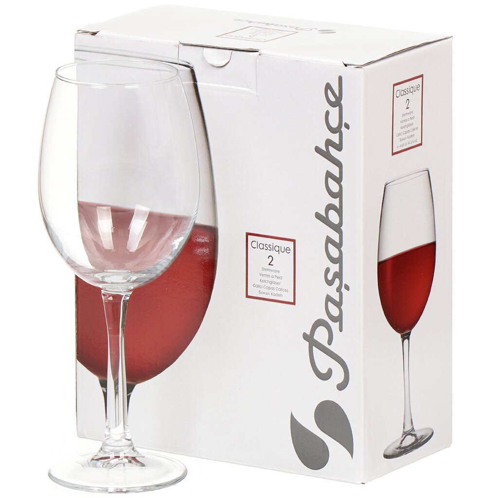 Бокал для вина, 445 мл, стекло, 2 шт, Pasabahce, Классик, 440152B arabella бокалы для красного вина 6 шт