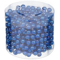 Бусы новогодние пластик, 0.8х500 см, круглые, синие, SY16-85