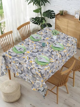 Набор столового текстиля скатерть 220х145 см + 6 салфеток 35х35 см, 100% хлопок, рогожка, АртДизайн, Талавера, СБ.135.220