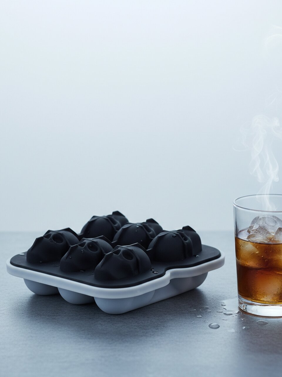 Форма для льда Strong, 13.5х13.5х5 см, силикон, 6 ячеек, черепа черные, Sirocco, SIS0005B