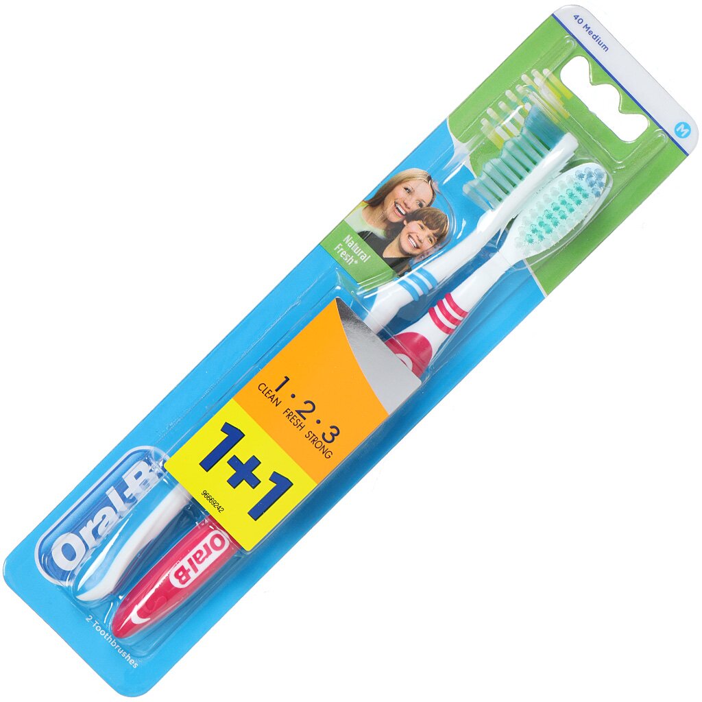 Зубная щетка Oral-B, Натуральная Свежесть, средней жесткости, ORL-81466210