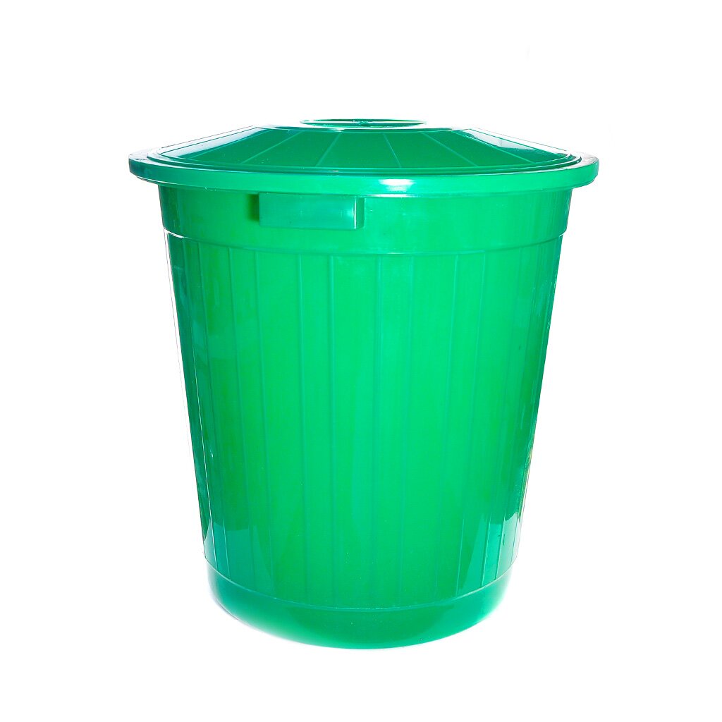 Бак для мусора пластик, 50 л, с крышкой, 46х46х47 см, Элластик-Пласт