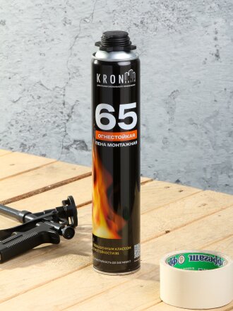 Пена монтажная Kronbuild, B1, 65 л, 850 г, огнестойкая, FPFB1