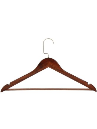 Вешалка-плечики для одежды, 45 см, усиленная, темное дерево, A200165