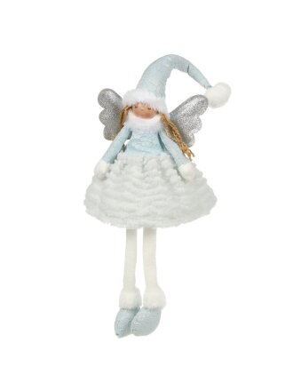 Фигурка декоративная текстиль, Феечка, 22х16х60 см, с подвеской, 2хААА, голубая, Y4-9514