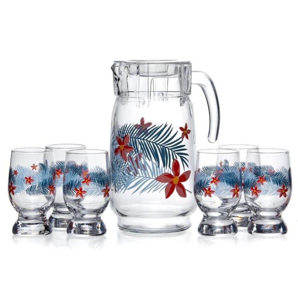 Набор для сока стекло, 7 предметов, Pasabahce, Тропик, 96725BD flowers chinese набор стаканов 2 шт
