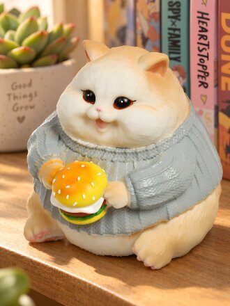 Кот с бургером