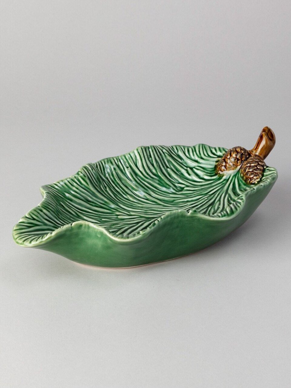 Блюдо керамика, овальное, 15.5х26.5х6.5 см, зеленое, Green pine, Lefard, 145-204