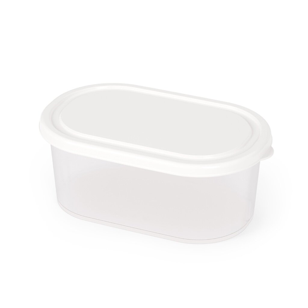 Контейнер пищевой пластик, 0.65 л, 16.6х10.3х6.5 см, белый, овальный, Альтернатива, М8792 malibri пакеты для заморозки с клипсами 30