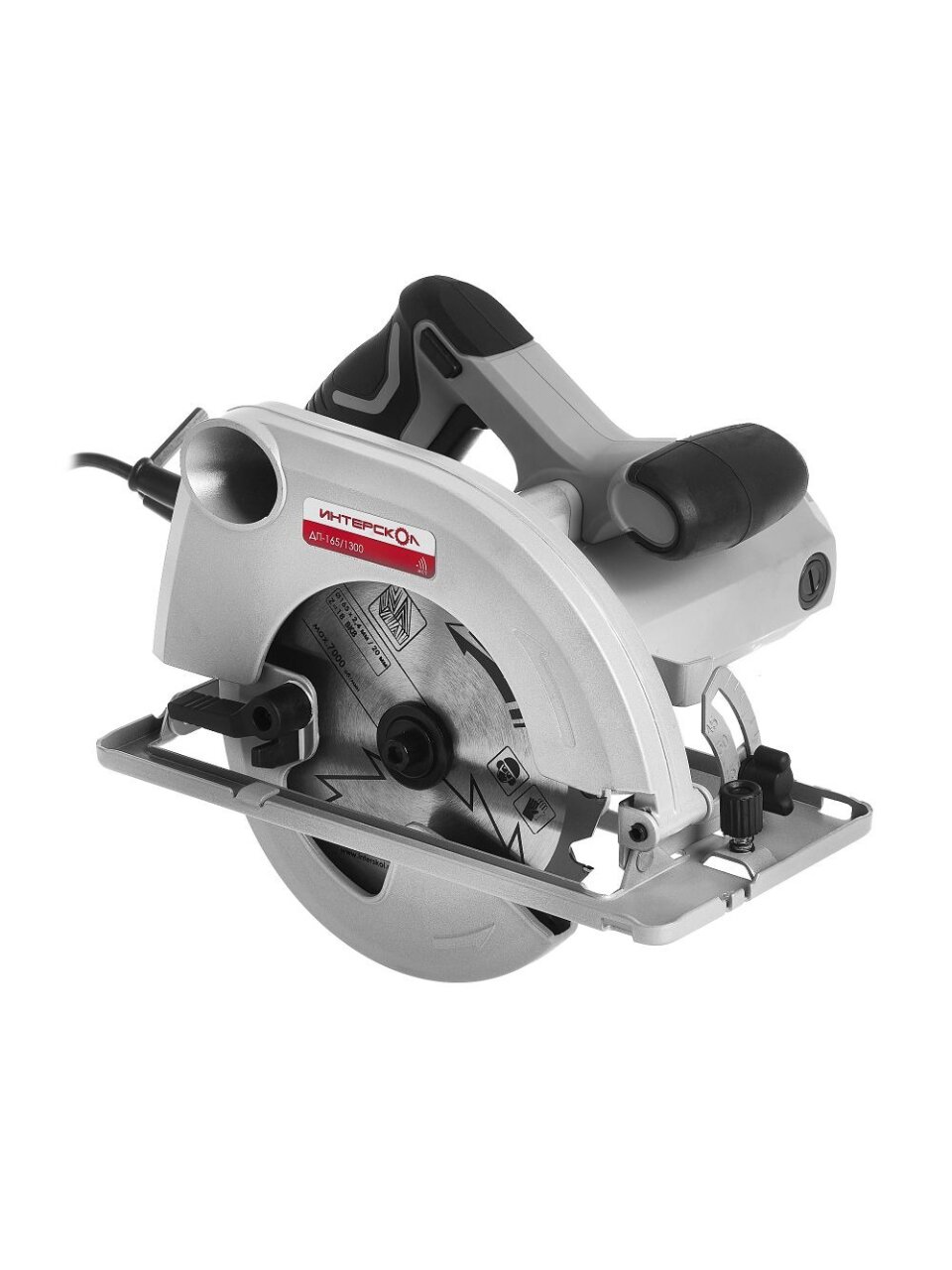 Электропила циркулярная, Интерскол, ДП-165/1300, 1300 Вт, 165х20х2.4 мм, 55 мм, 6000 об/мин, 551.1.0.70