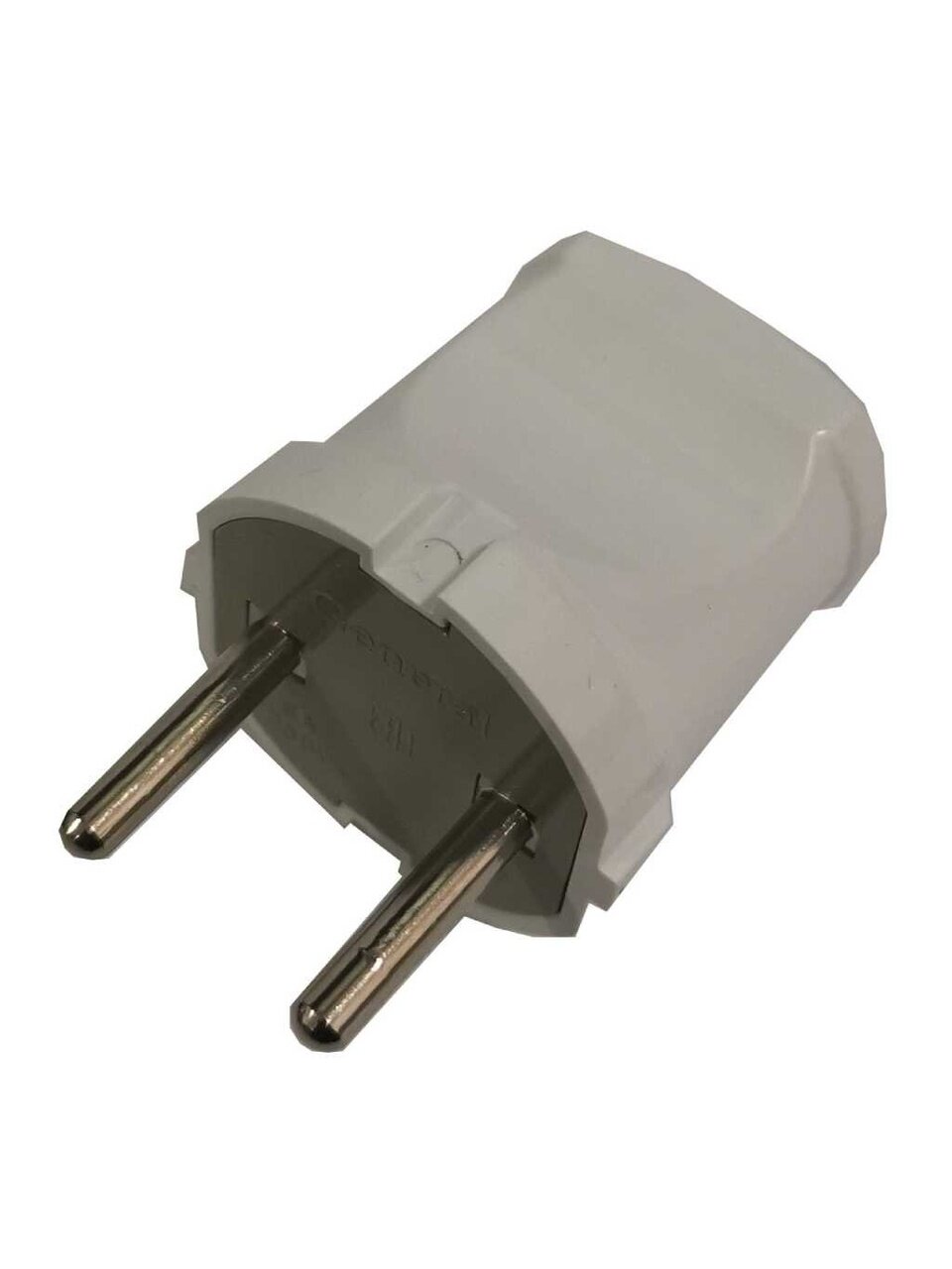 Вилка прямая, без заземления, 6 А, IP20, 250 В, разборная, круглая, белая, General Lighting Systems, 470508