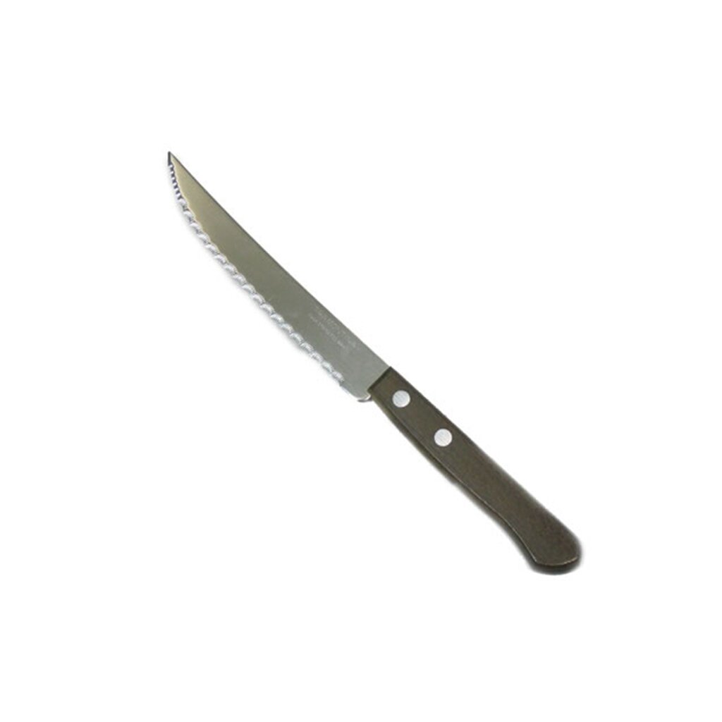 Нож кухонный Tramontina, Tradicional, для стейка, нержавеющая сталь, 12.5 см, рукоятка дерево, 22271/205-TR нож для стейка доляна ecology лезвие 11 см