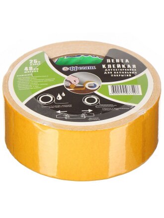 Клейкая лента 48 мм, двухсторонняя, основа тканевая, 25 м, Фрегат, ТК4825