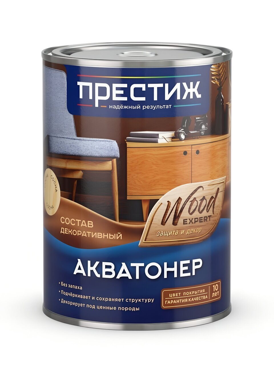 Пропитка Престиж, Акватонер, для внутренних работ, тик, 0.9 л