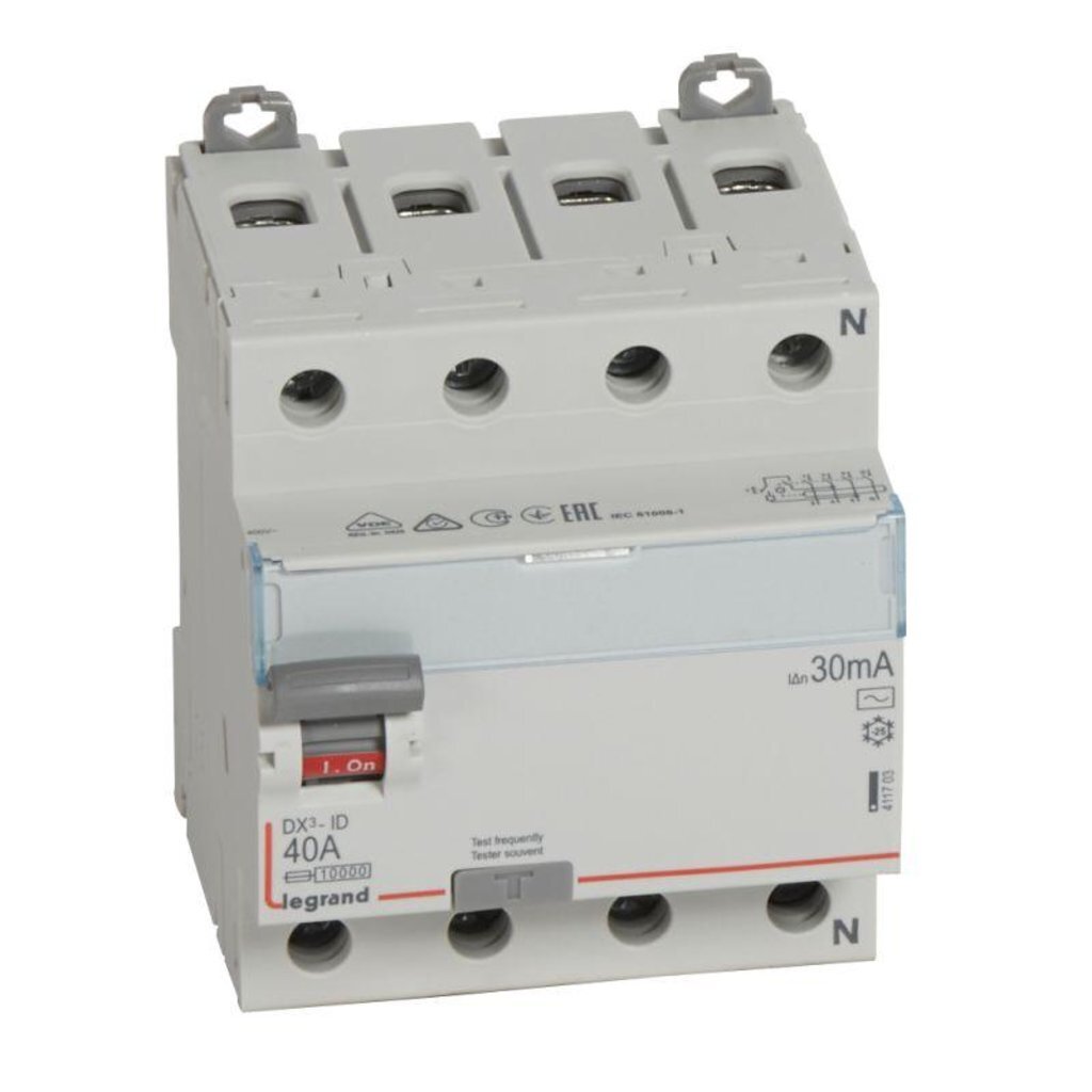 Выключатель дифференциального тока 4п 40А 30мА тип AC DX3 Leg 411703