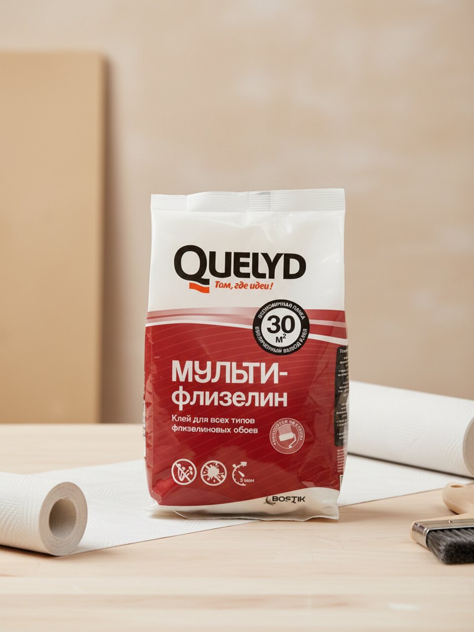 Клей для флизелиновых обоев, Quelyd, Мульти Флизелин, 200 г, 50035147