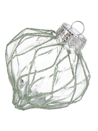 Елочный шар Луковица, 3 шт, бесцветный, 8 см, пластик, SYQD1- 0124071