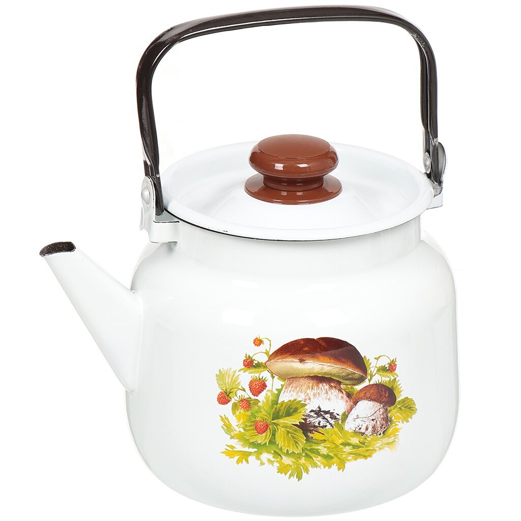 Чайник эмалированный ЛЗЭП Лысьва С-2713П2/4Рч Грибная поляна, 3.5 л