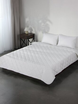 Одеяло евро, 200х220 см, Лебяжий пух, волокно полиэфирное, 180 г/м2, облегченное, чехол 100% хлопок, Silvano