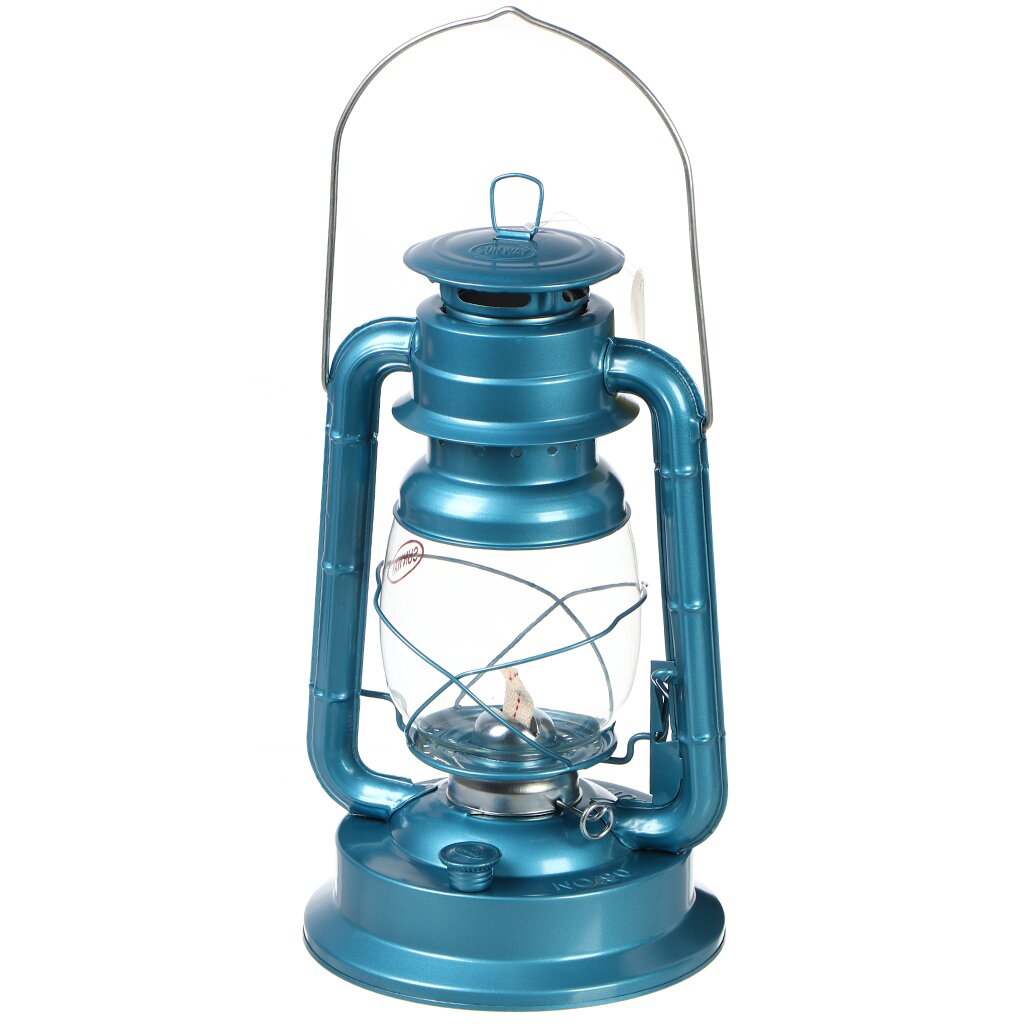 Лампа керосиновая, резервуар 0.4 л, металл, 34х17 см, T2022-420, синяя лампа керосиновая резервуар 0 2 л металл 24 5х12 см синяя