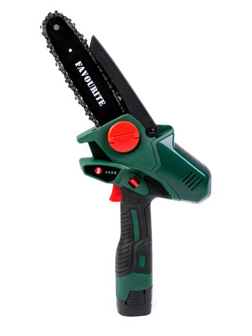 Пила цепная аккумуляторная, Favourite, длина шины 16 см, шаг цепи 3/8 дюйм, 37 звеньев, BSC 6020, 16.8 В 2х2Ач Li-ion, 160001620
