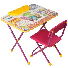 Мебель детская Nika, стол+пенал+стул мягкий, моющаяся, Фиксики Знайка, металл, пластик, 1268