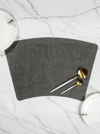 Салфетка для стола экокожа, 48х32 см, серая, Y4-8325