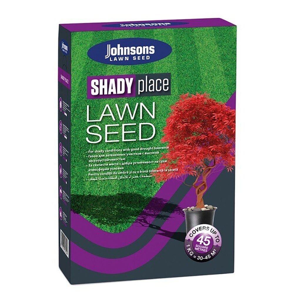 Семена Газон, Shady, 1 кг, теневыносливый, коробка, Johnsons Lawn Seed
