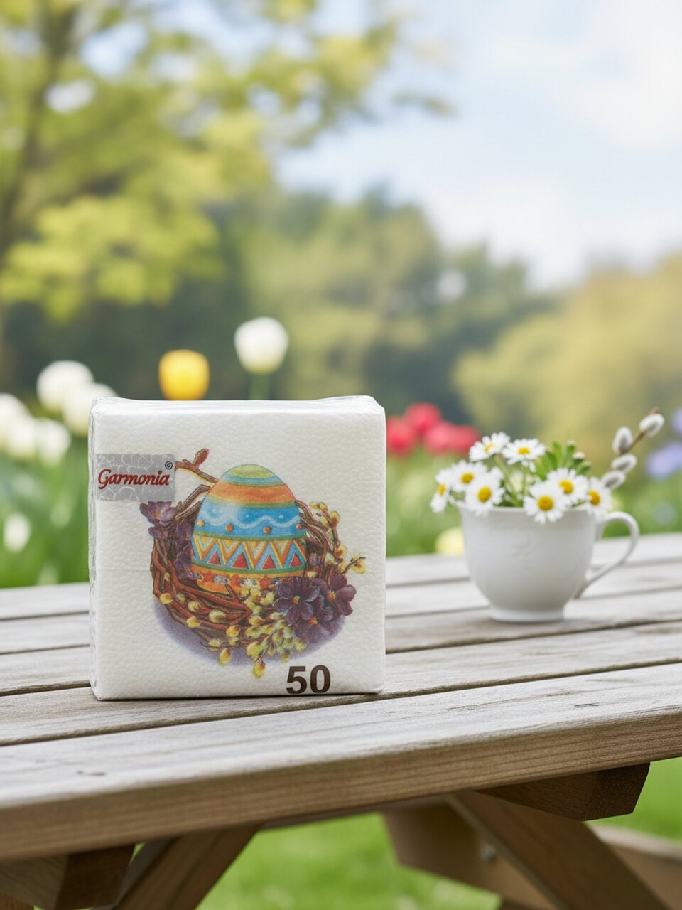 Салфетки бумажные Гармония Цвета, Пасхальные, 50 шт, 24х24 см