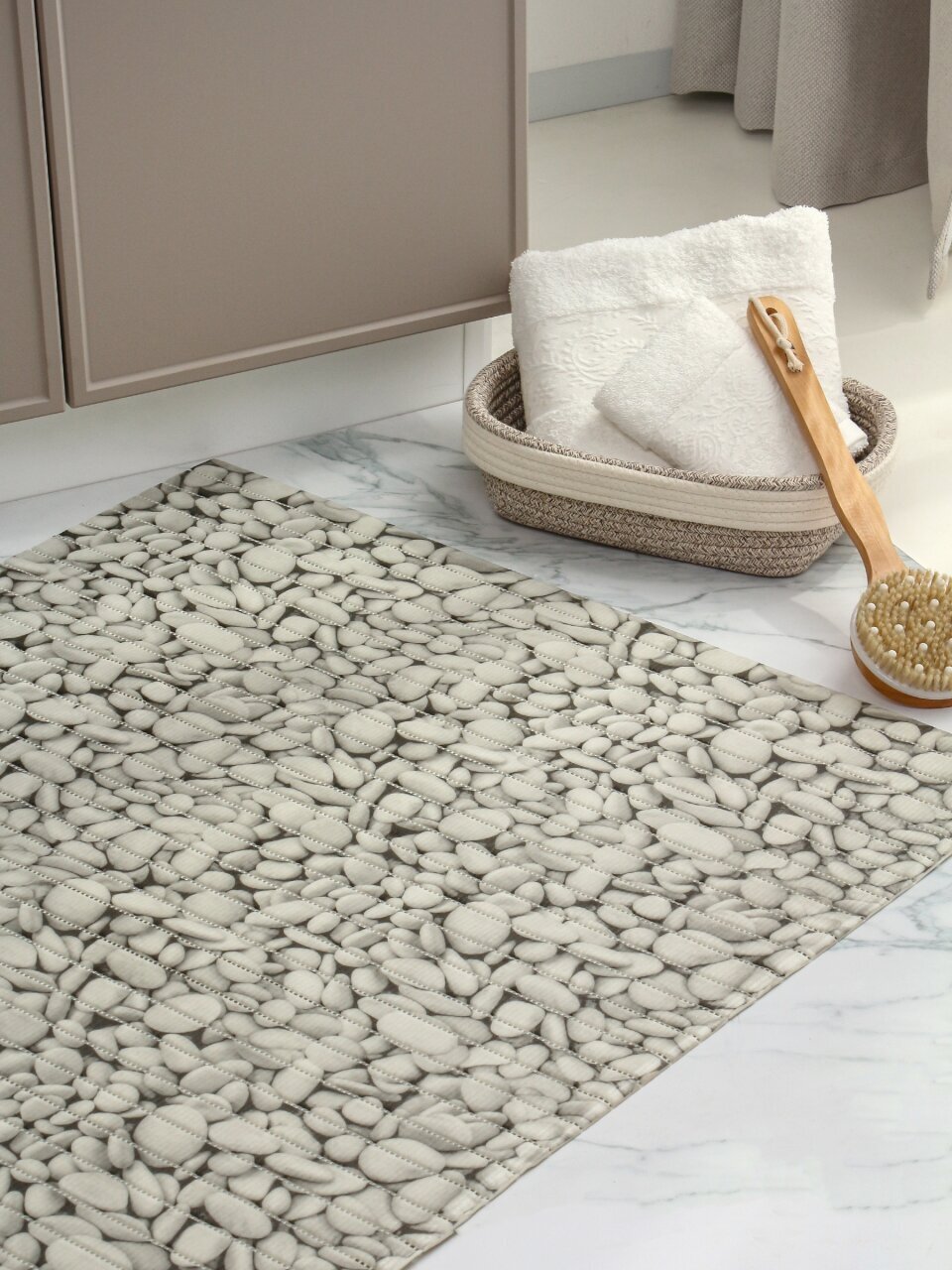 Коврик для ванной, антискользящий, 0.8х15 м, вспененный ПВХ, Вилина, Виктория, B300