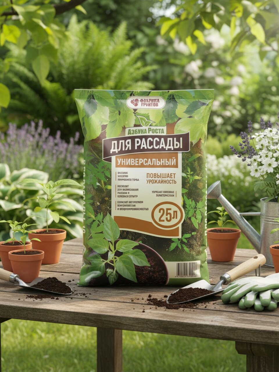 Грунт Азбука роста, для рассады, 25 л, Фабрика грунтов