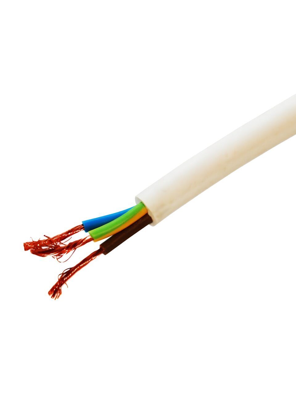 Кабель ПВС, 3х0.75 мм², 5 м, медь, гибкий, ГОСТ, белый, TDM Electric, SQ0118-0005