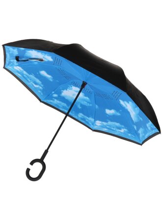 Зонт автомат, трость, 8 спиц, 58 см, Облака, полиэстер, Y9-288