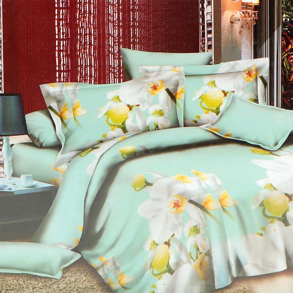 т КПБ Майская ночь 1,5сп полисатин (2н70*70, пр150*215, п147*215) Орхидеи белые 1653